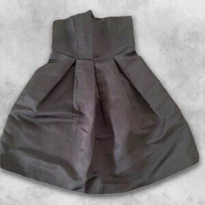 Alfred Sung Cocktail Dress Pleated Knee-Length Sleeveless Black Women's Small